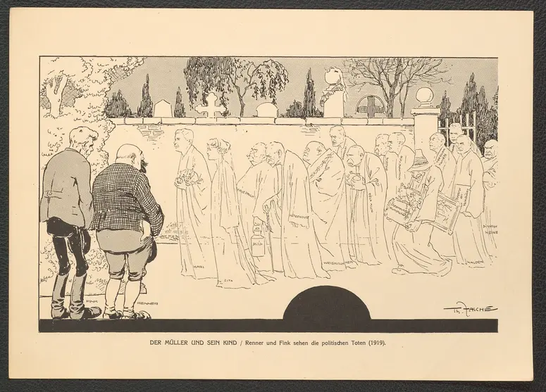 Der Müller und sein Kind. (Renner und Fink sehen die politischen Toten, 1919), Titel der Serie: Theo Zasche's Lachendes Wien