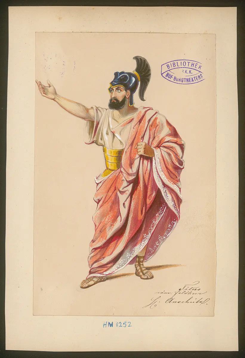 Herodes und Mariamne, Titel der Serie: Figurinen des k.k. Hof-Burgtheaters