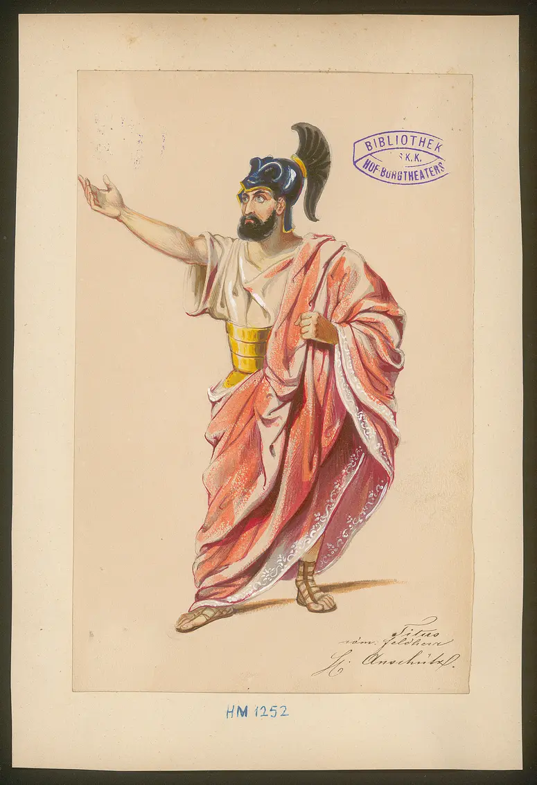 Herodes und Mariamne, Titel der Serie: Figurinen des k.k. Hof-Burgtheaters