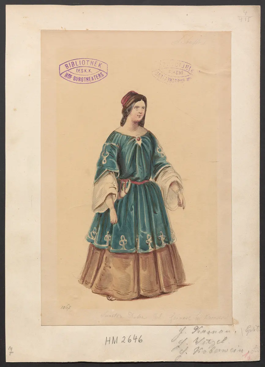 Libussa, Titel der Serie: Figurinen des k.k. Hof-Burgtheaters