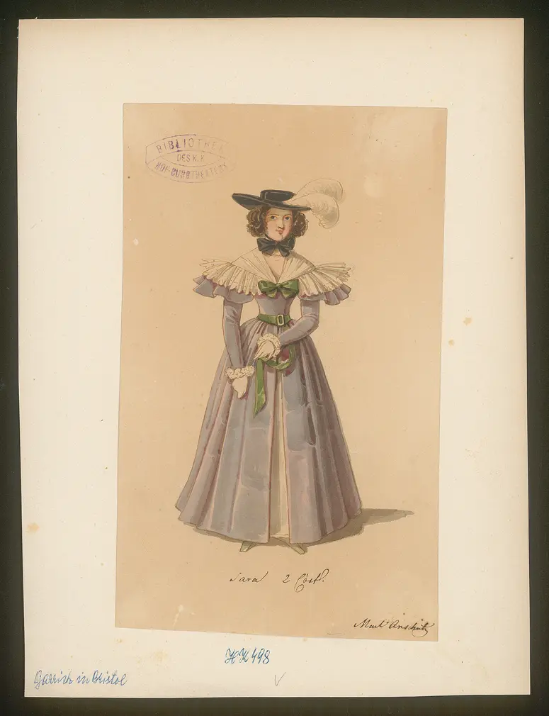 Garrick in Bristol, Titel der Serie: Figurinen des k.k. Hof-Burgtheaters