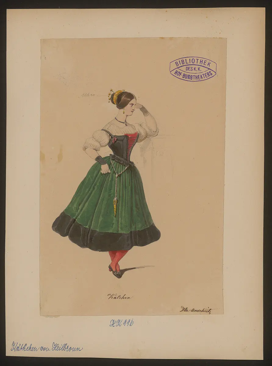 Das Käthchen von Heilbronn, oder Die Feuerprobe, Titel der Serie: Figurinen des k.k. Hof-Burgtheaters