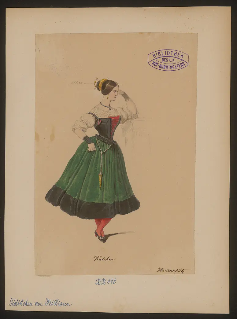 Das Käthchen von Heilbronn, oder Die Feuerprobe, Titel der Serie: Figurinen des k.k. Hof-Burgtheaters
