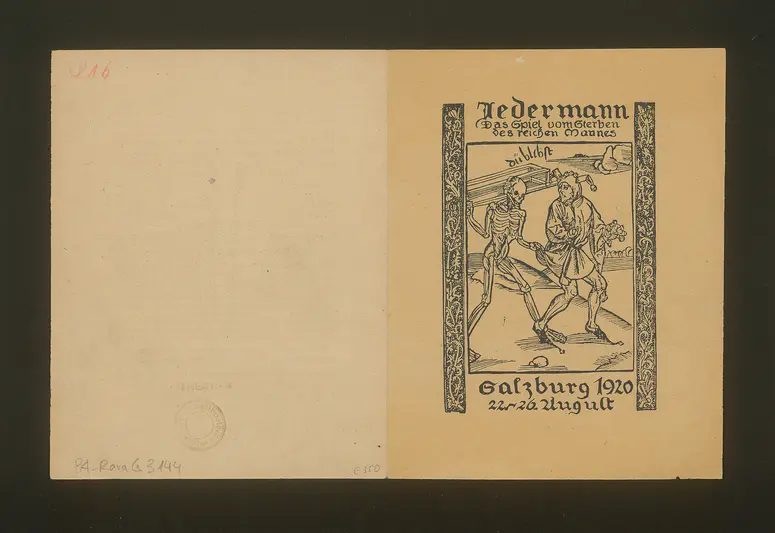 Jedermann, Titel in Vorlageform: Jedermann. Das Spiel vom Sterben des reichen Mannes