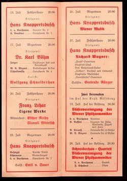 Salzburger Festspiele 1940, Titel in Vorlageform: Konzertzyklus der Wiener Philharmoniker