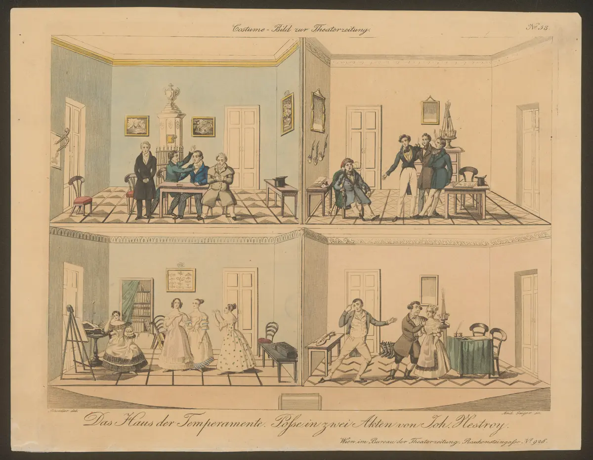 Das Haus der Temperamente, Titel der Serie: Costume-Bild, Name der Zeitschrift: Wiener Theaterzeitung
