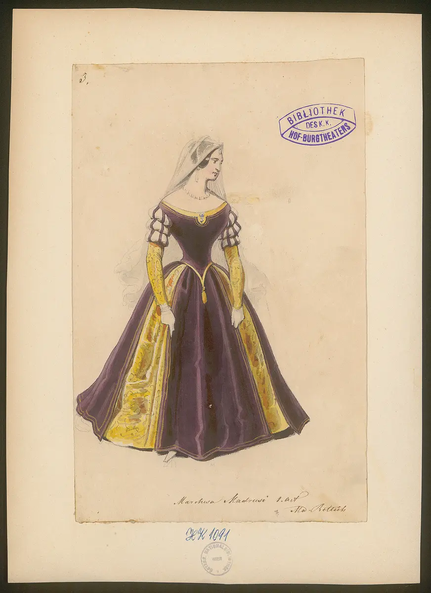 Falconiere, Titel der Serie: Figurinen des k.k. Hof-Burgtheaters