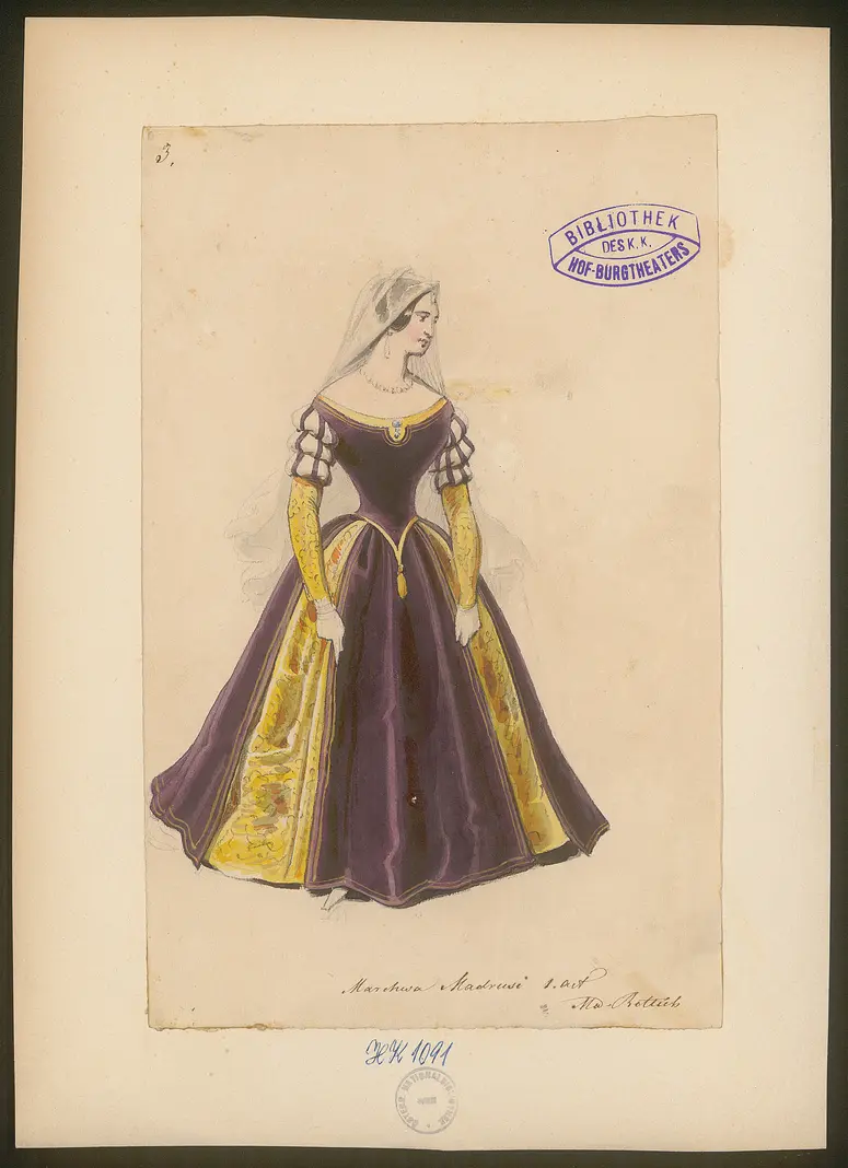 Falconiere, Titel der Serie: Figurinen des k.k. Hof-Burgtheaters