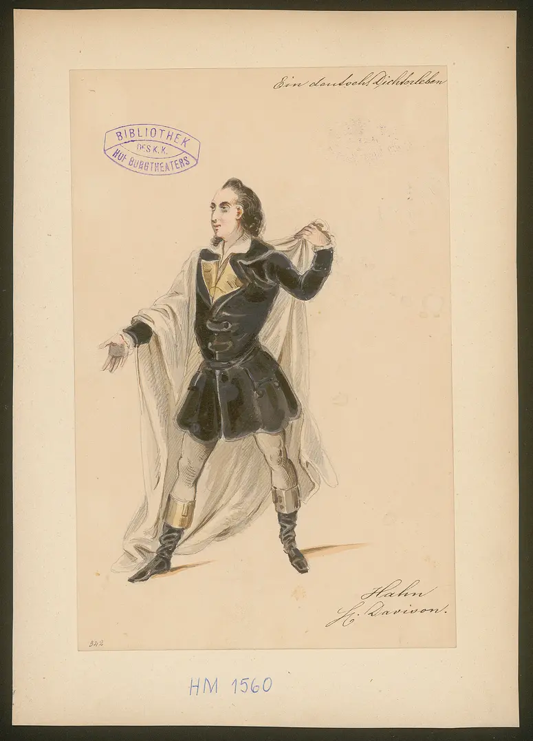 Ein deutsches Dichterleben, Titel der Serie: Figurinen des k.k. Hof-Burgtheaters