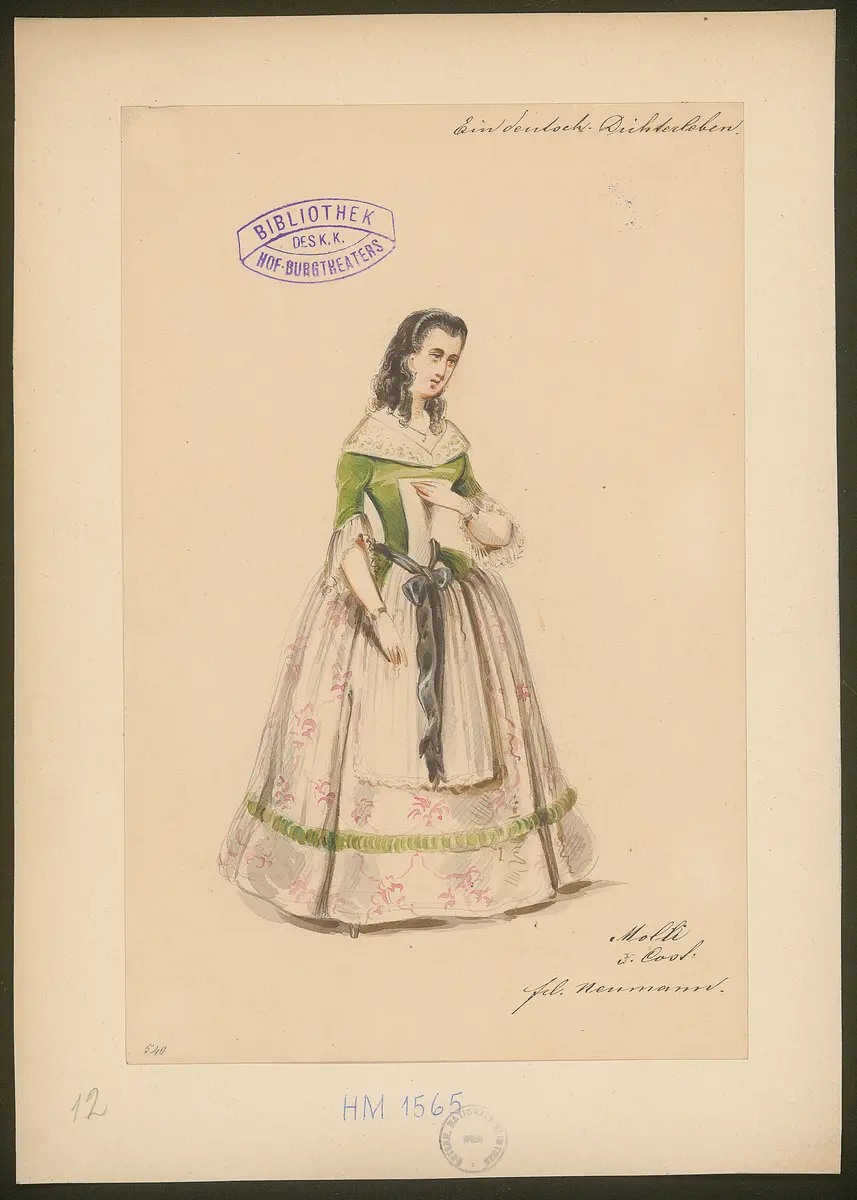 Ein deutsches Dichterleben, Titel der Serie: Figurinen des k.k. Hof-Burgtheaters