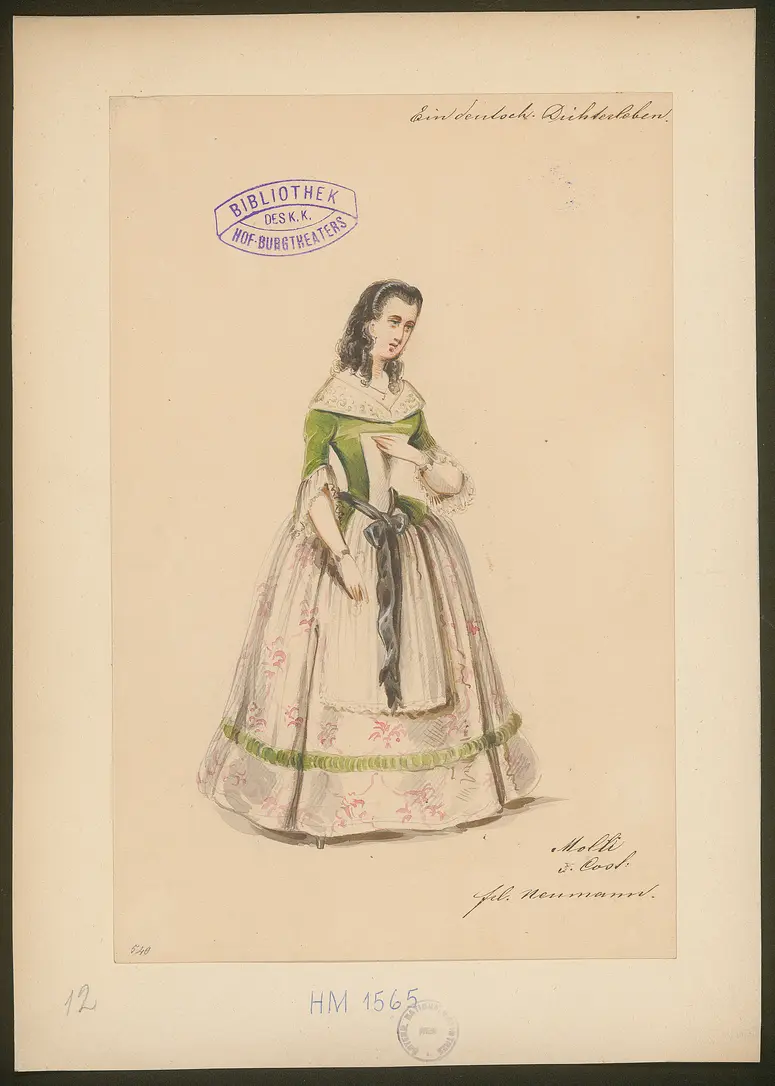 Ein deutsches Dichterleben, Titel der Serie: Figurinen des k.k. Hof-Burgtheaters