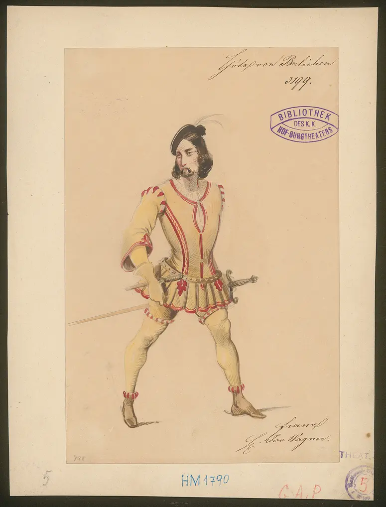 Götz von Berlichingen mit der eisernen Hand, Titel der Serie: Figurinen des k.k. Hof-Burgtheaters