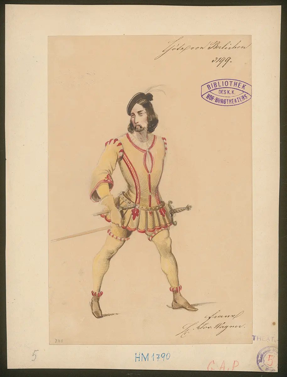 Götz von Berlichingen mit der eisernen Hand, Titel der Serie: Figurinen des k.k. Hof-Burgtheaters