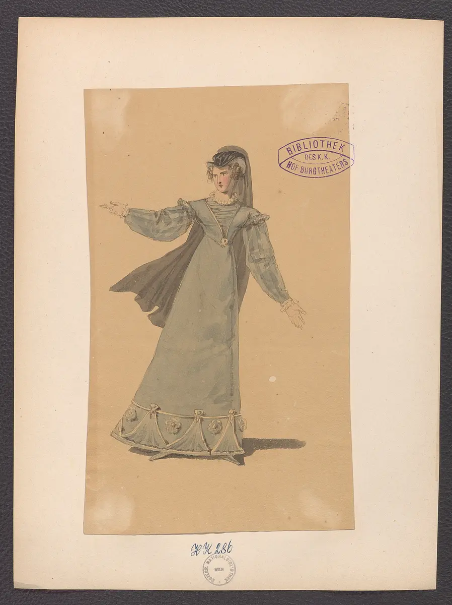 Das Turnier zu Kronstein, oder Die drei Wahrzeichen, Titel der Serie: Figurinen des k.k. Hof-Burgtheaters