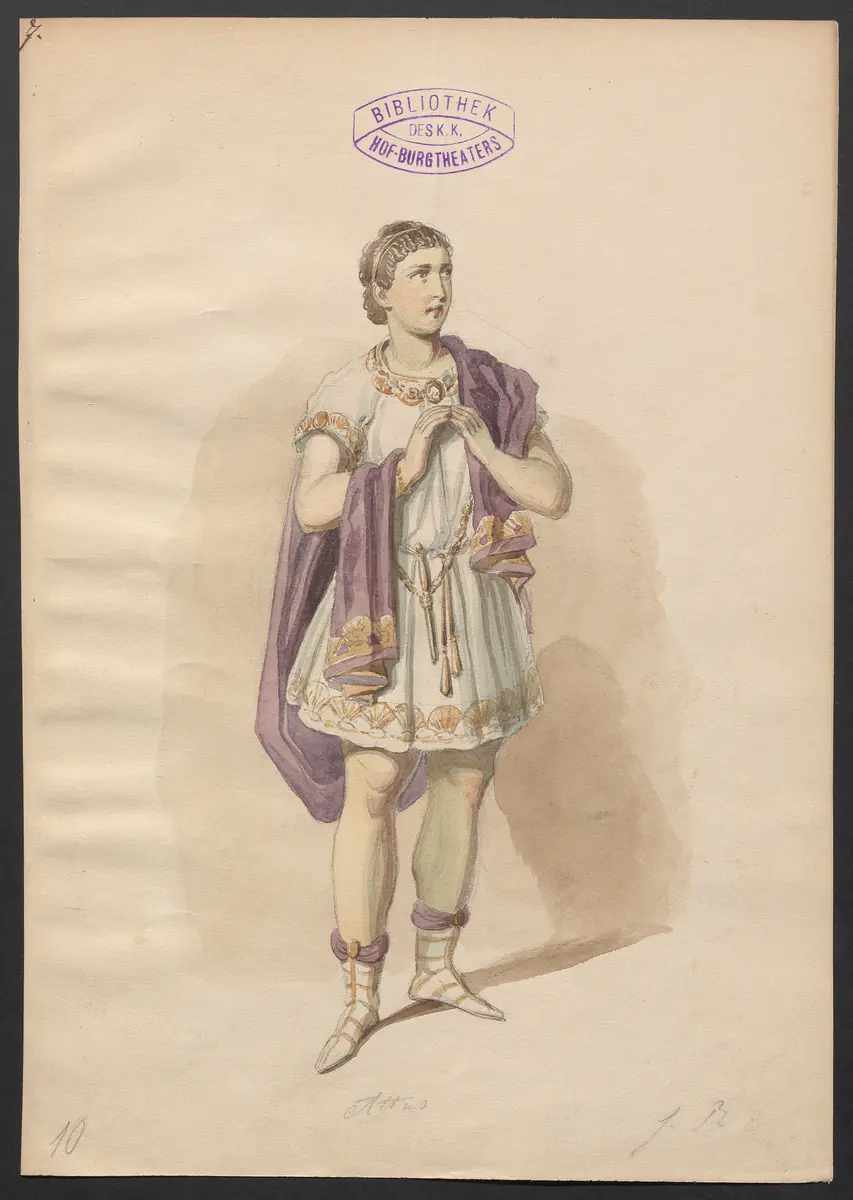 Brutus und Collatinus, Titel der Serie: Figurinen des k.k. Hof-Burgtheaters