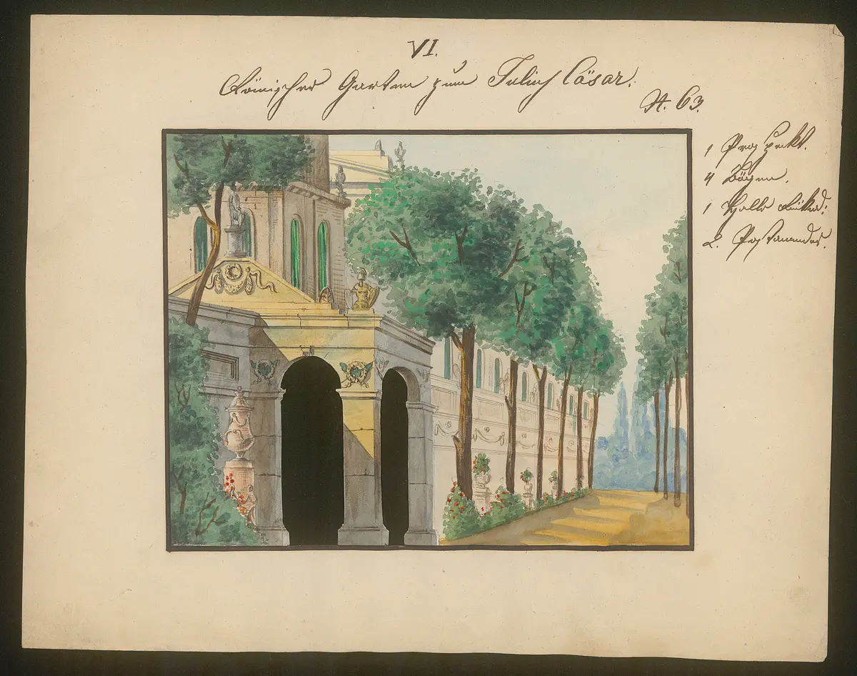 Julius Cäsar, Titel der Serie: Dekorationsfundus der Hoftheater (Altbestand aus der ersten Hälfte des 19. Jh.)