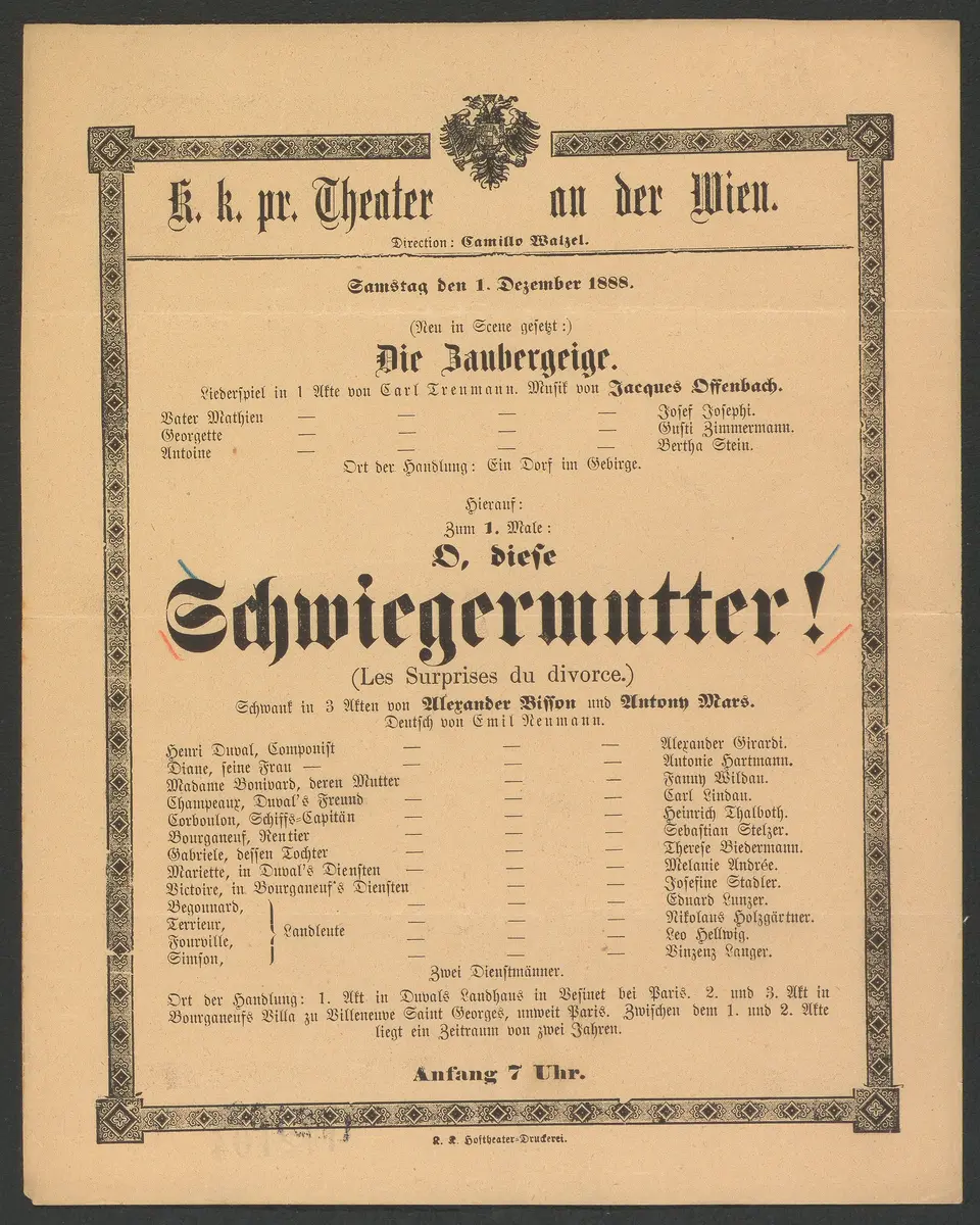 O, diese Schwiegermutter, Les Surprises du divorce (Originaltitel), Die Zaubergeige