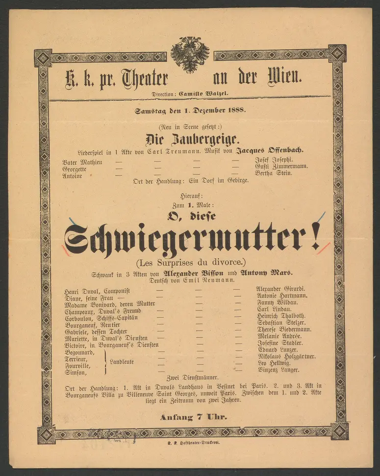O, diese Schwiegermutter, Les Surprises du divorce (Originaltitel), Die Zaubergeige