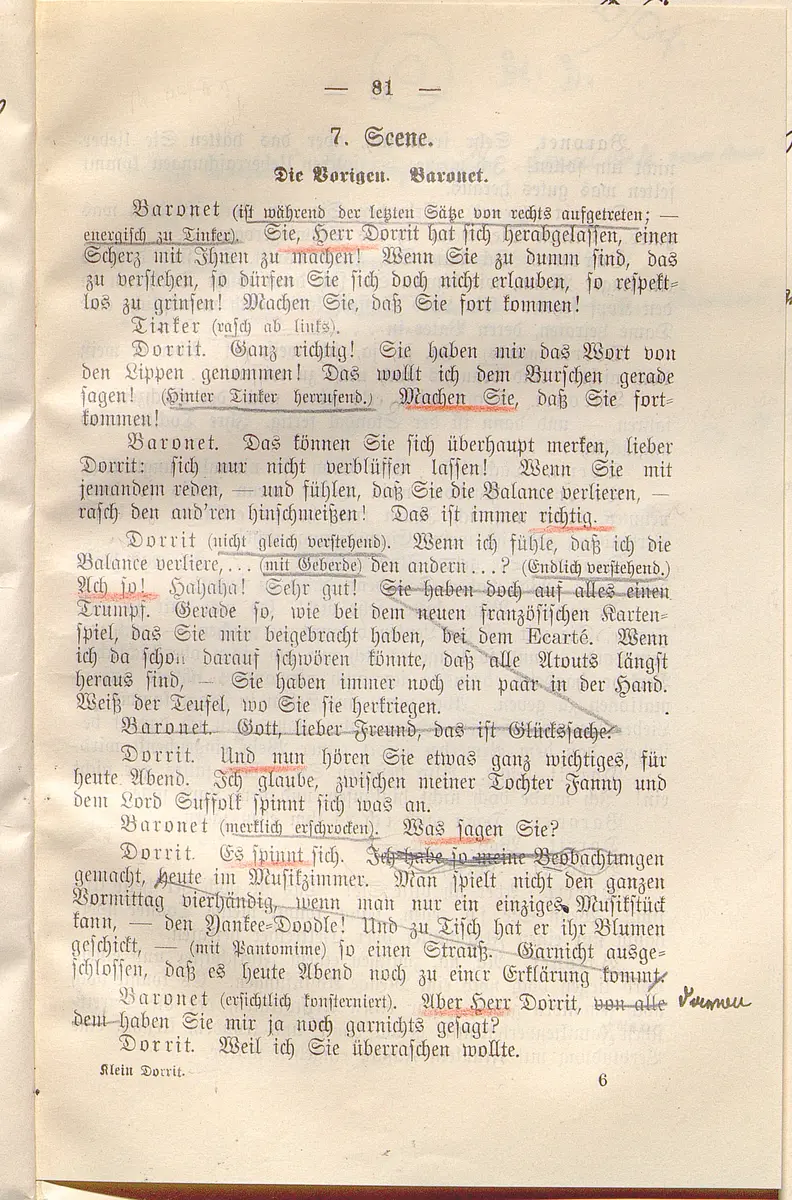 Klein Dorrit. Lustspiel in drei Akten