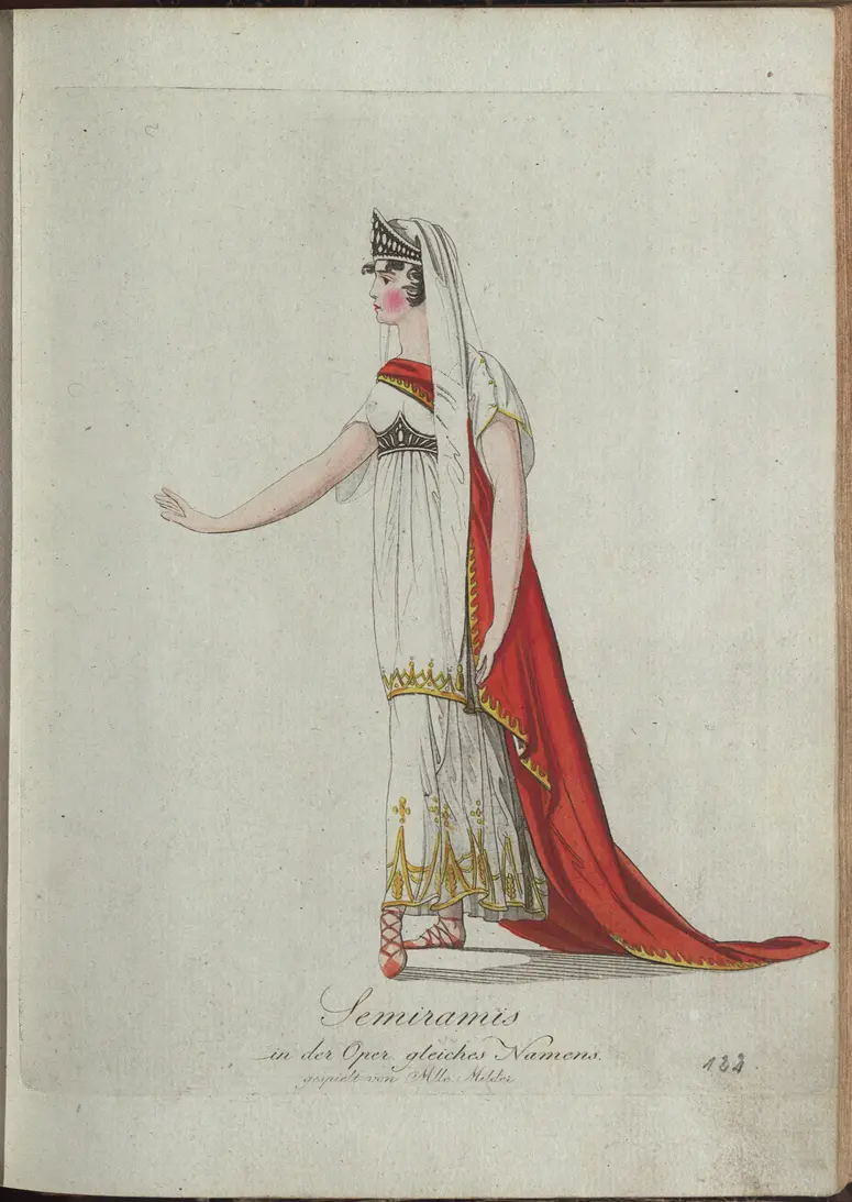 Semiramis, Titel der Serie: Auswahl schöner Costumes für Theater- und Ball-Anzüge