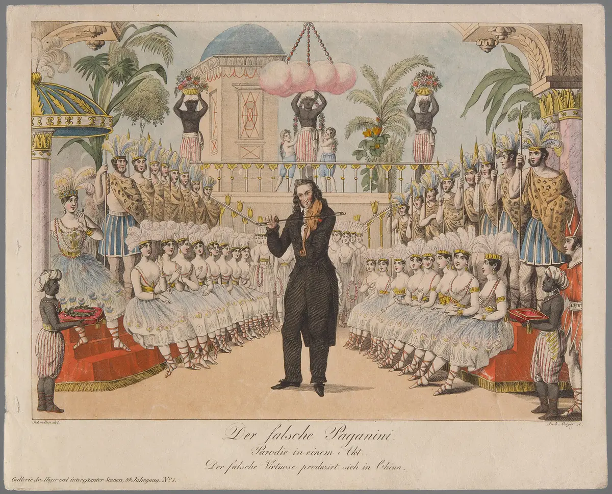 Der falsche Paganini, Titel der Serie: Gallerie interessanter und drolliger Scenen, Name der Zeitschrift: Wiener Theaterzeitung