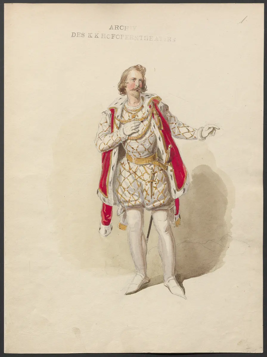 Die Rose von Castilien, Originaltitel: The Rose of Castille, Titel der Serie: Figurinen des k.k. Hofoperntheaters