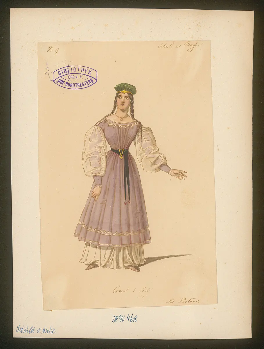 Schuld und Buße, Originaltitel: Genovefa, Titel der Serie: Figurinen des k.k. Hof-Burgtheaters