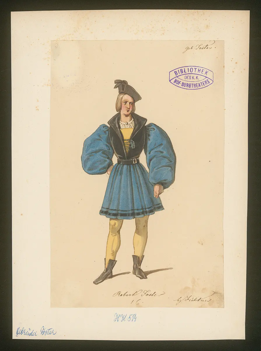 Gebrüder Foster, oder Das Glück mit seinen Launen, Titel der Serie: Figurinen des k.k. Hof-Burgtheaters