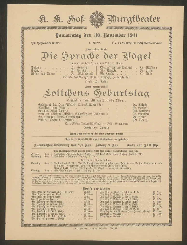 Die Sprache der Vögel, Lottchens Geburtstag