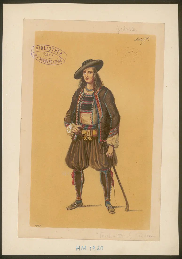 Gabriele von Precy, Titel der Serie: Figurinen des k.k. Hof-Burgtheaters