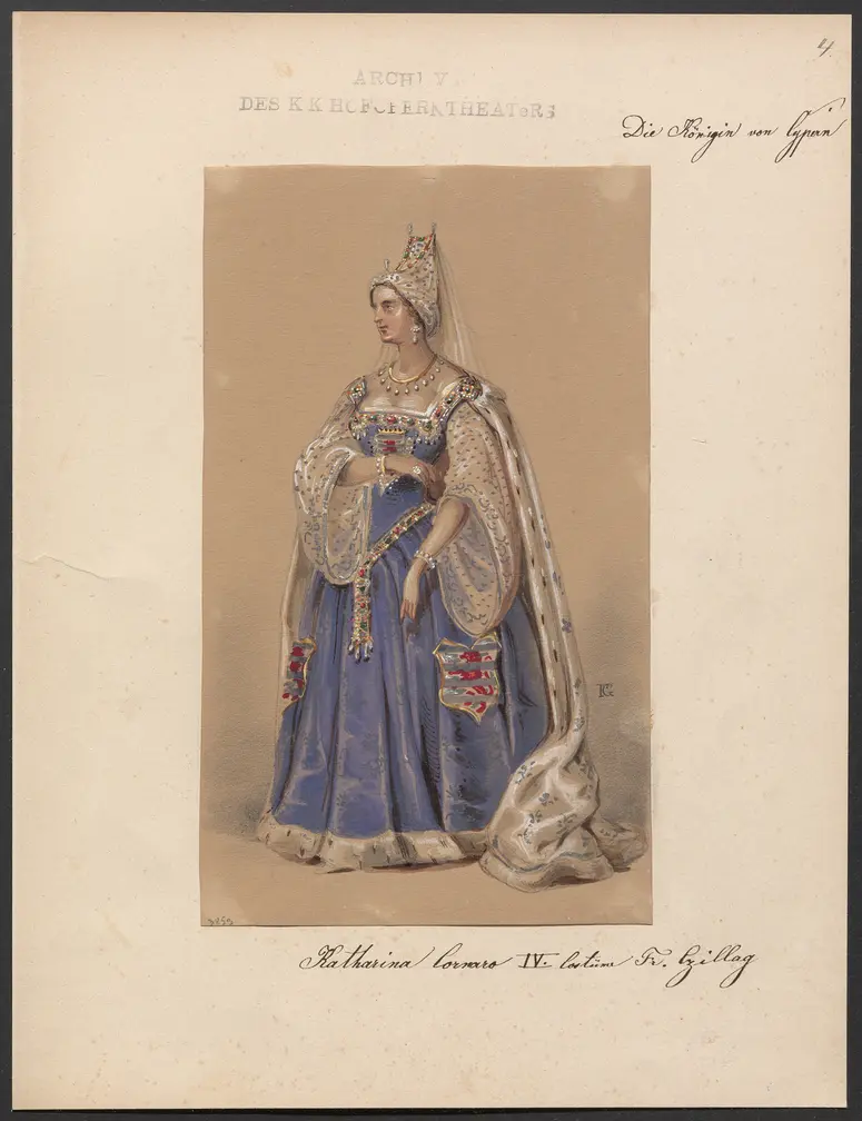 Die Königin von Cypern, Originaltitel: La reine de Chypre, Titel der Serie: Figurinen des k.k. Hofoperntheaters