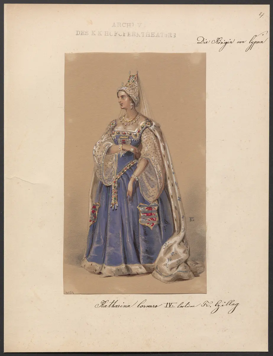 Die Königin von Cypern, Originaltitel: La reine de Chypre, Titel der Serie: Figurinen des k.k. Hofoperntheaters