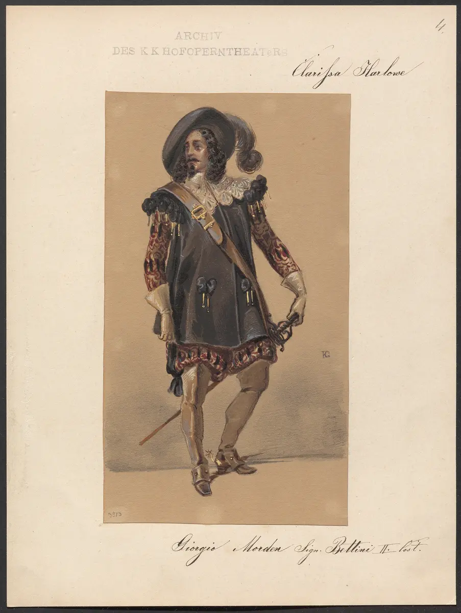 Clarissa Harlowe, Titel der Serie: Figurinen des k.k. Hofoperntheaters
