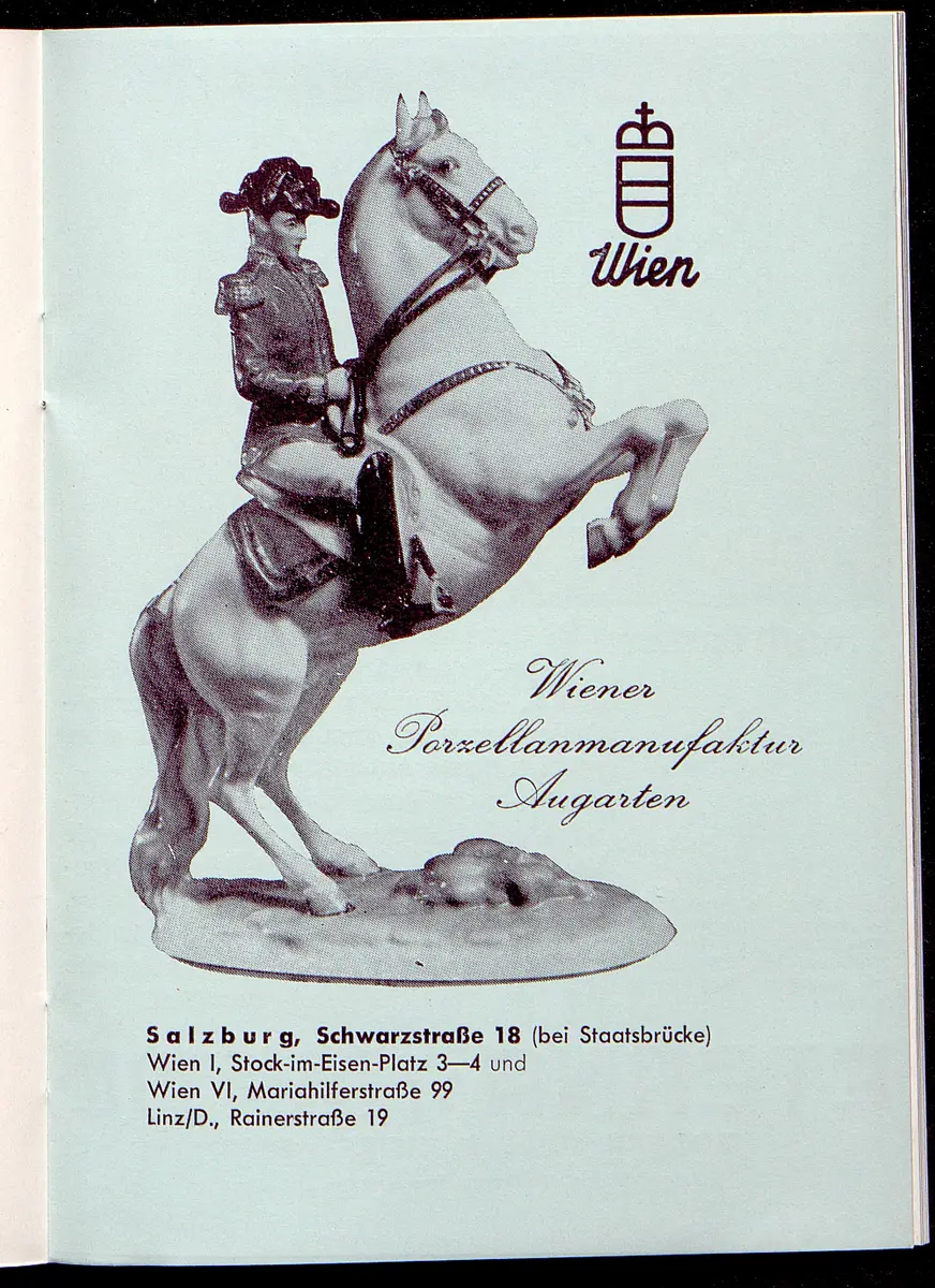 Salzburger Festspiele 1964, Titel in Vorlageform: Salzburgo Festival 1964, Verweis auf Stücktitel: Cosi fan tutte, Verweis auf Stücktitel: Figaros Hochzeit, Verweis auf Stücktitel: Lucio Silla, Verweis auf Stücktitel: Die Zauberflöte, Verweis auf Stücktitel: Ariadne auf Naxos, Verweis auf Stücktitel: Elektra, Verweis auf Stücktitel: Der Rosenkavalier, Verweis auf Stücktitel: Macbeth, Verweis auf Stücktitel: Jedermann, Verweis auf Stücktitel: Faust, Verweis auf Stücktitel: Die lustigen Weiber von Windsor
