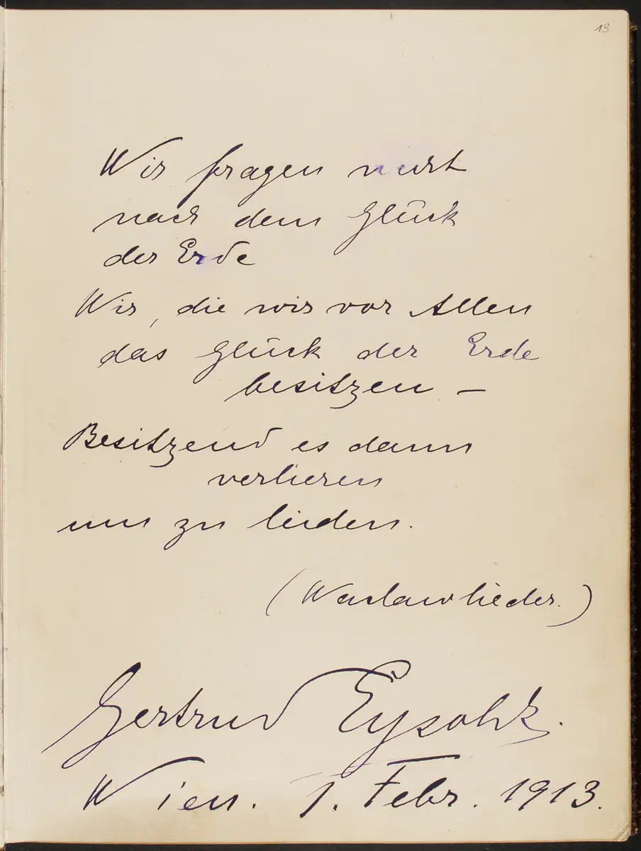 Gästebuch. Atelier Franz-Xaver Setzer, Wien
