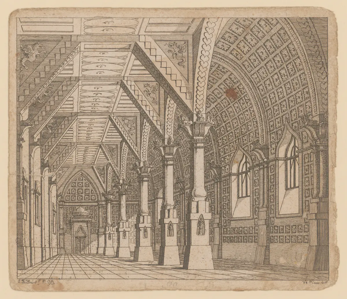 Salem, Titel der Serie: Theaterdecorationen nach den Original Skitzen des k.k. Hof Theater Mahlers Anton de Pian, gestochen und verlegt von Norbert Bittner.