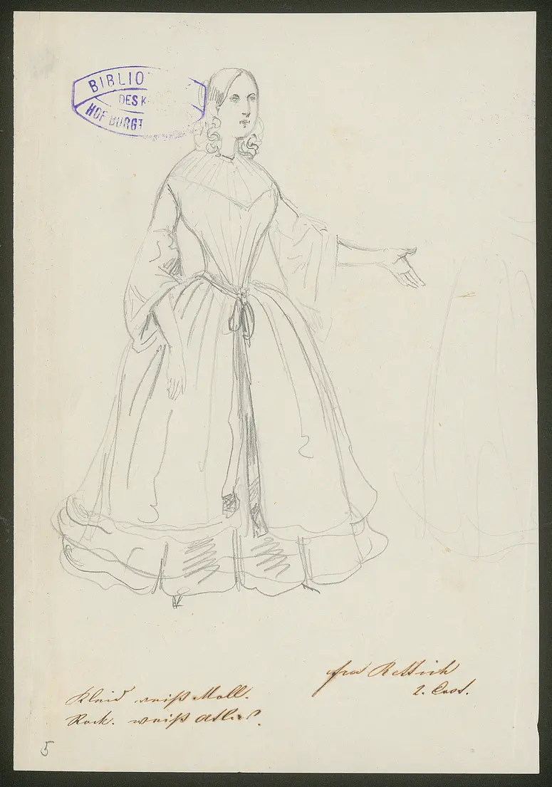 Die Rose von Sorrent, Titel der Serie: Figurinen des k.k. Hof-Burgtheaters