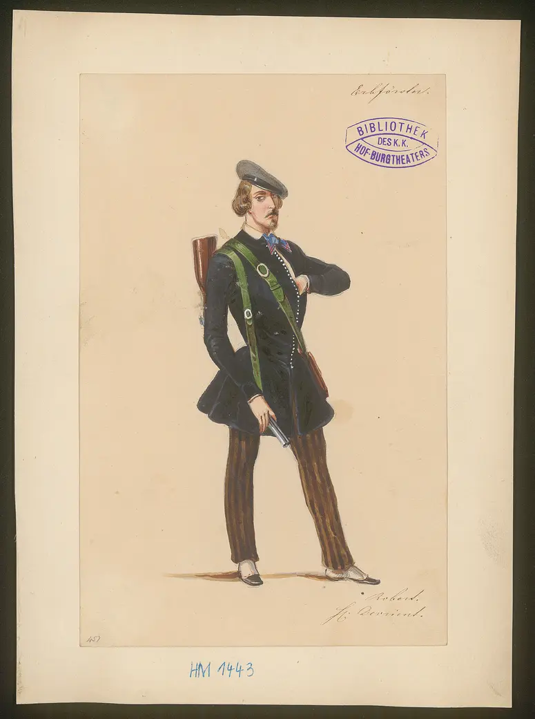 Der Erbförster, Titel der Serie: Figurinen des k.k. Hof-Burgtheaters