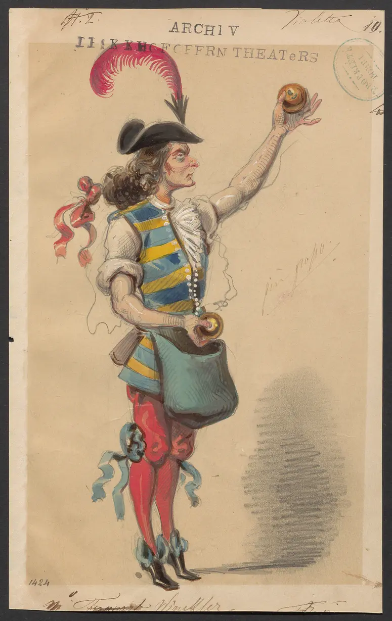 Die Gauklerin, Titel der Serie: Figurinen des k.k. Hofoperntheaters