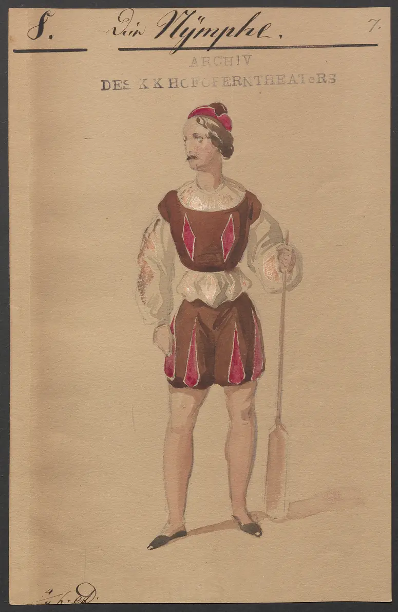 Die Nymphe, Titel der Serie: Figurinen des k.k. Hofoperntheaters