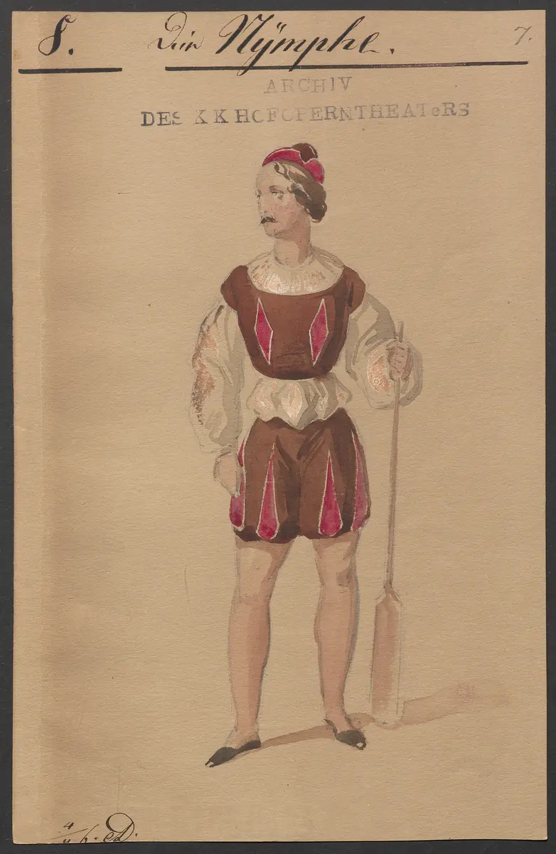 Die Nymphe, Titel der Serie: Figurinen des k.k. Hofoperntheaters