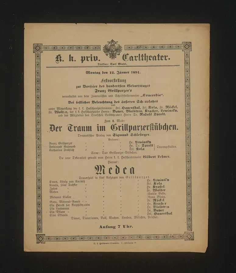 Der Traum im Grillparzerstübchen, Medea
