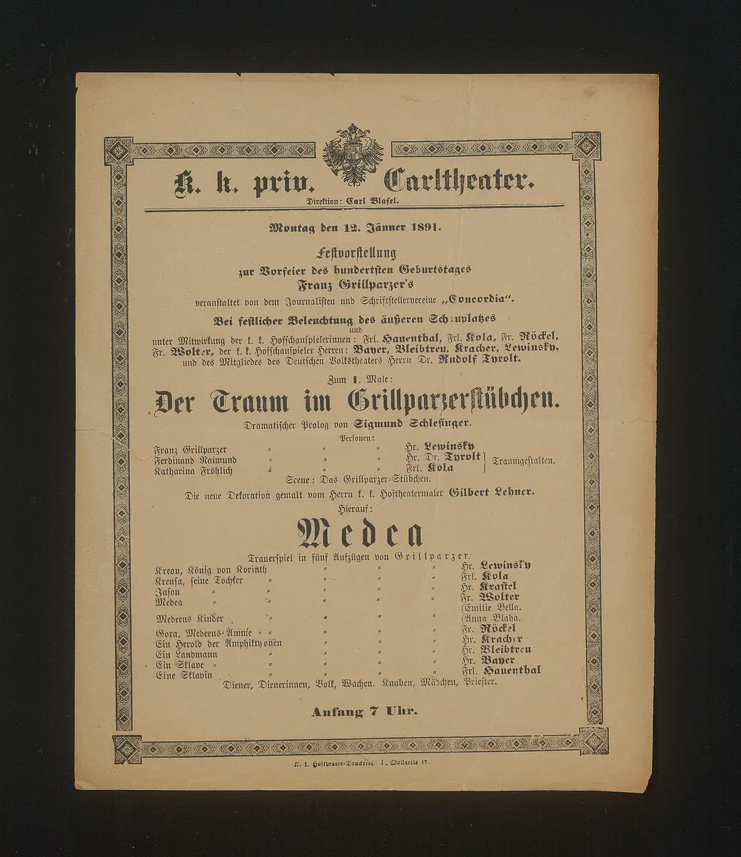 Der Traum im Grillparzerstübchen, Medea
