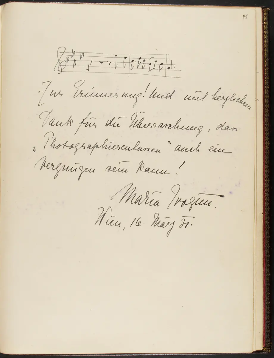Gästebuch. Atelier Franz-Xaver Setzer, Wien