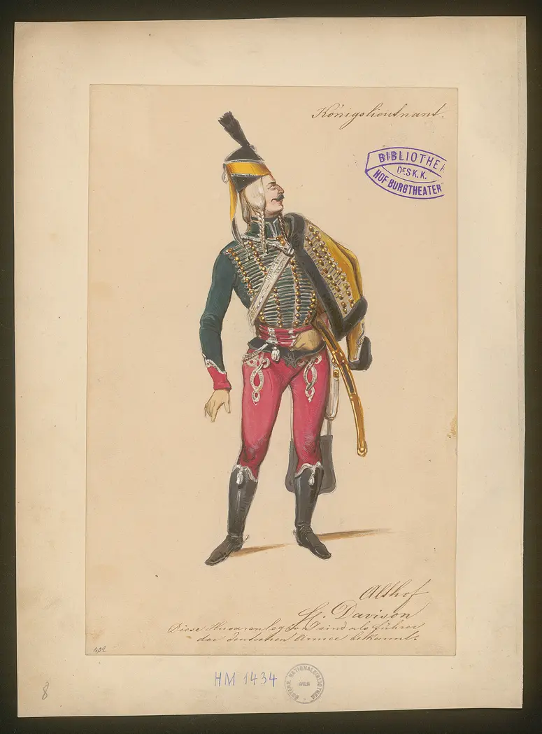 Der Königsleutnant, Titel der Serie: Figurinen des k.k. Hof-Burgtheaters