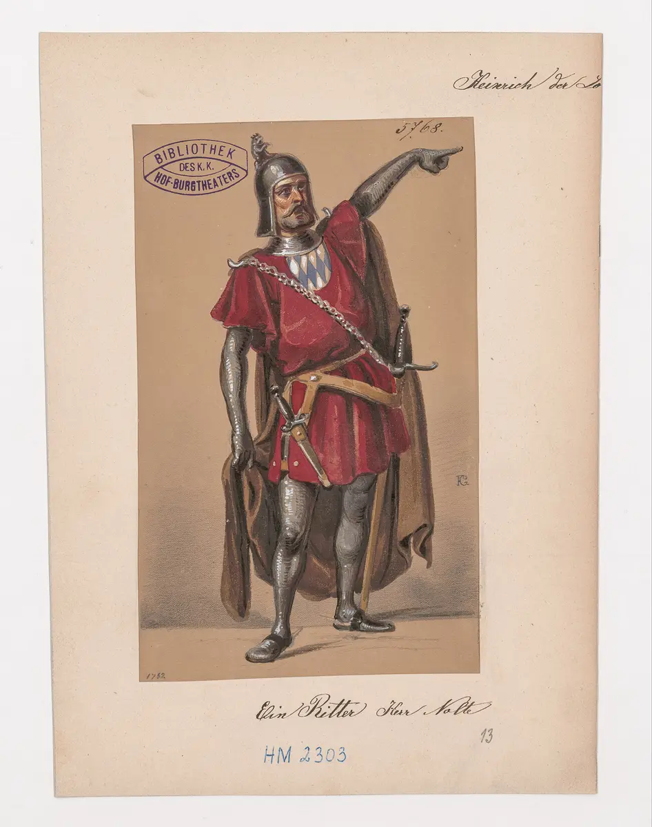 Heinrich der Löwe, Titel der Serie: Figurinen des k.k. Hof-Burgtheaters