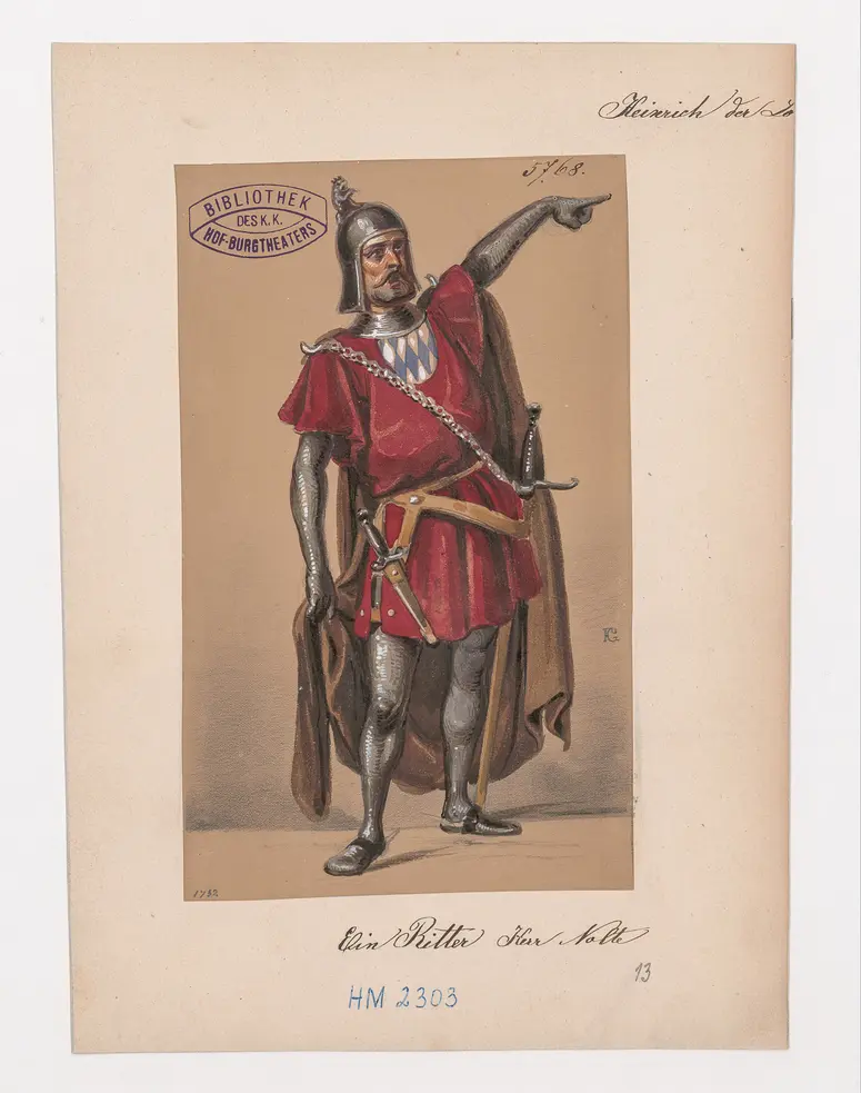 Heinrich der Löwe, Titel der Serie: Figurinen des k.k. Hof-Burgtheaters