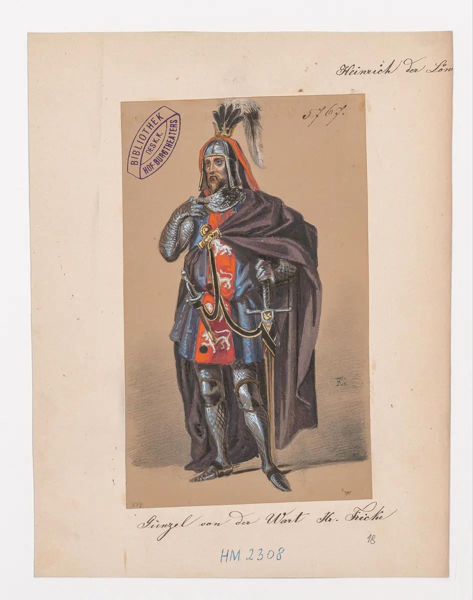 Heinrich der Löwe, Titel der Serie: Figurinen des k.k. Hof-Burgtheaters