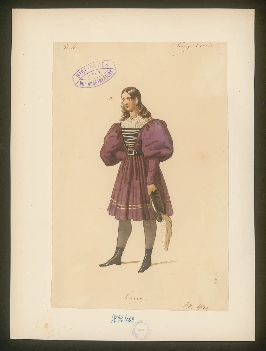 König Enzio, Titel der Serie: Figurinen des k.k. Hof-Burgtheaters