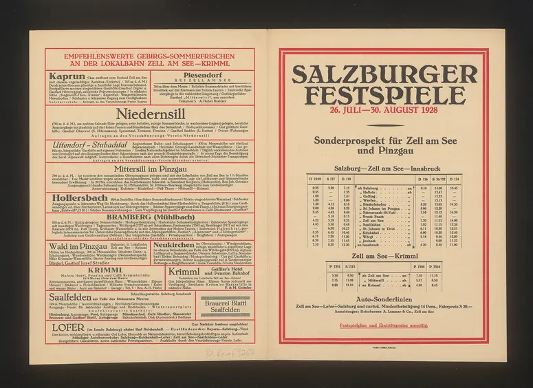 Salzburger Festspiele 1928, Verweis auf Stücktitel: Fidelio, Verweis auf Stücktitel: Die Zauberflöte, Verweis auf Stücktitel: Cosi fan tutte, Verweis auf Stücktitel: Die Räuber, Verweis auf Stücktitel: Iphigenie auf Tauris, Verweis auf Stücktitel: Jedermann, Verweis auf Stücktitel: Das Perchtenspiel